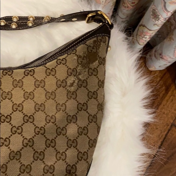 💎💎Gucci Monogram Studded Pelham Hobo Bag!!❤️ - Picture 7 of 8